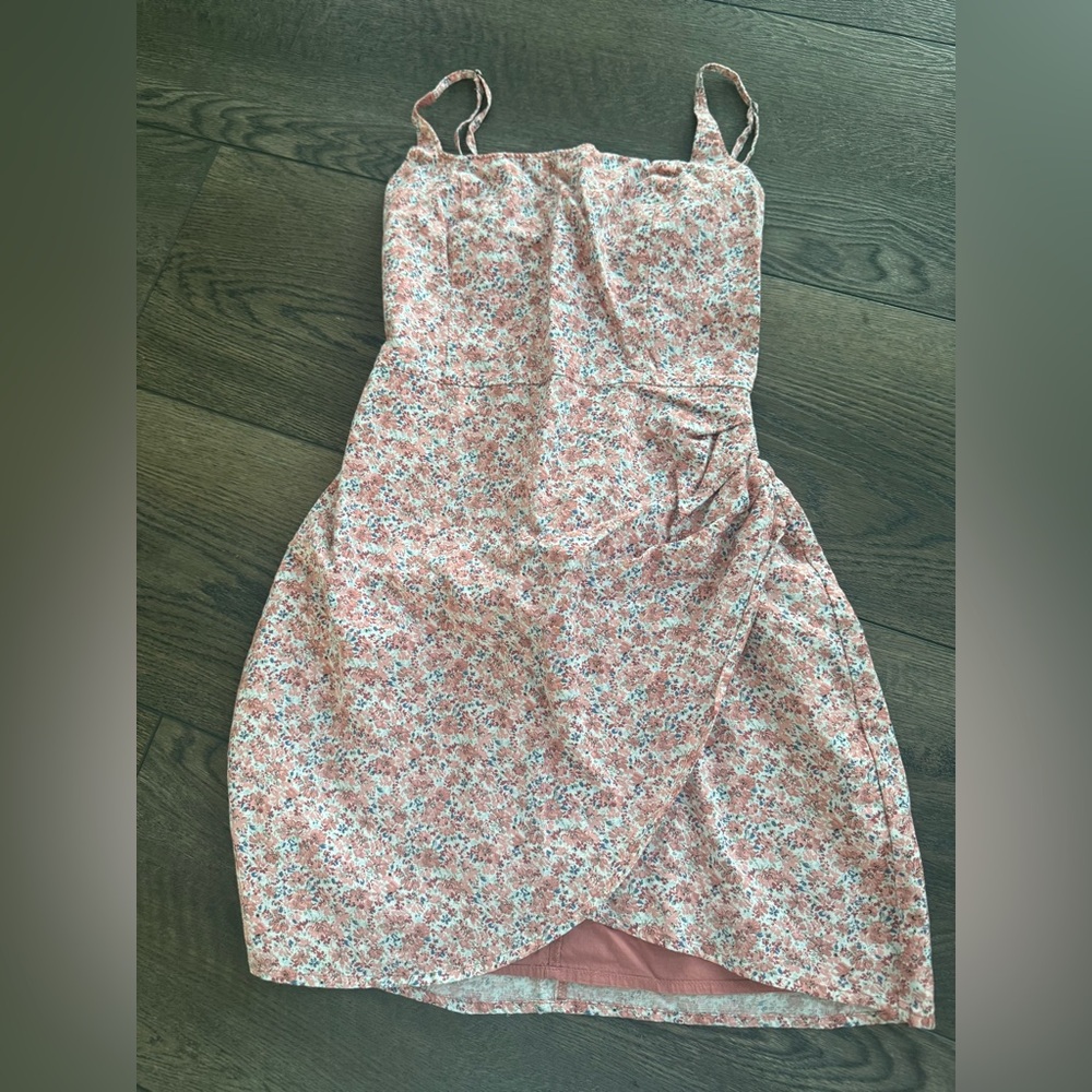 Floral Pink Spaghetti-Strap Dress